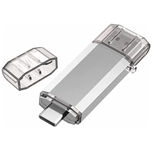 RAOYI USB C Stick 128GB, OTG USB-Stick USB 3.0, 2-IN-1 Dual USB Speicherstick Type C Flash Laufwerk für PC/Laptop/Tablet/Smartphone, iPhone 15/ Android Samsung/Huawei/Honor (Silber) von RAOYI