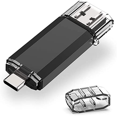 RAOYI 2-IN-1 USB C Stick 64GB, USB 3.0 &Typ C OTG Stick Dual USB Flash Laufwerk, Type C Speicherstick für Tablet/iPhone 15 Smartphone Android Samsung, Huawei, Honor, Xiaomi/PC/Laptop (Schwarz) von RAOYI