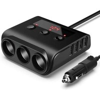 Presa accendisigari per auto da 100 W/12 V/24 V, 3 porte + 4 porte di ricarica USB, adattatore per caricabatterie con voltmetro a LED e interruttore von RAPANDA