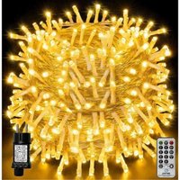 100 m 1000 LED-Lichterkette, IP44 wasserdichte Weihnachtsbeleuchtung mit Fernbedienung und Timer, 8 Modi, Warmweiß von RAPANDA
