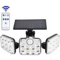 138LED Drei-Kopf Solar Licht PIR Motion Sensor Wasserdicht Einstellbare Winkel Solar Licht Garten Outdoor Wand Lampe-RAPANDA von RAPANDA