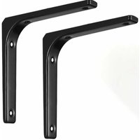 2 Stück L-förmige Regalhalterung, 150 x 125 mm, Schwarz-RAPANDA von RAPANDA
