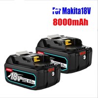 2 x BL1860 18 V 8,0 Ah Ersatzakkus für Makita BL1815/BL1830 Akku mit LED-Anzeige von RAPANDA