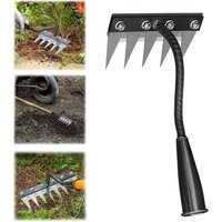 5 Zähne Berthaus Unkrautrechen, Unkrautrechen Werkzeug mit Griff, Robuster Metall-Gartenrechen, Bertaus Rechen zum Jäten/Lockern/Säen (5 Zähne) von RAPANDA