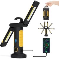 Baustellenlampe Wiederaufladbare LED-Arbeitslampe LED-Mechanikerlampe Kabellose magnetische Arbeitslampe mit Schalter USB-Haken für Mechaniker Auto von RAPANDA