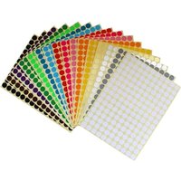 Bunte selbstklebende Etiketten, 10 mm runde Aufkleber, 16 Farben, verschiedene runde Aufkleber, süße Aufkleber, Kalender, Bürogebrauch von RAPANDA