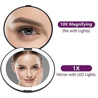 Doppelseitiger Schminkspiegel LED-Spiegel Doppelseitiger Kosmetikspiegel Faltbarer LED-Lampe USB-Ladespiegel Schwarz-RAPANDA Doppelseitiger Schminkspiegel LED-Spiegel Doppelseitiger Kosmetikspiegel Faltbarer LED-Lampe USB-Ladespiegel Schwarz-RAPANDA von RAPANDA