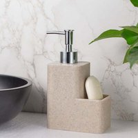 Festival Spülmittelspender, Seifenspender, Premium-Harz mit Soft-Touch-Oberfläche, mit Schwammfach, 11 x 17,8 x 7 cm, Sandfarbe-RAPANDA Festival Spülmittelspender, Seifenspender, Premium-Harz mit Soft-Touch-Oberfläche, mit Schwammfach, 11 x 17,8 x 7 cm, Sandfarbe-RAPANDA von RAPANDA