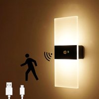 LED-Sensor-Wandleuchte, USB wiederaufladbar, kabellose batteriebetriebene LED-Wandlampe mit Bewegungsmelder, automatisches Ein-/Ausschalten, LED-Sensor-Wandleuchte, USB wiederaufladbar, kabellose batteriebetriebene LED-Wandlampe mit Bewegungsmelder, automatisches Ein-/Ausschalten, von RAPANDA