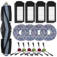 Rapanda - Zubehör für Ecovacs Deebot X1 Omni / X1 e Omni / X1 Turbo Staubsauger, 1 Hauptbürste, 6 Seitenbürsten, 4 Wischtücher, 4 Filter von RAPANDA