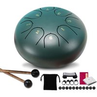 Regentrommel, 6 Zoll 8-Noten Stahlzungentrommel, Outdoor-Handpan-Regentrommel mit Kordelzugbeutel, Trommelstöcken, Fingerabdeckungen, von RAPANDA