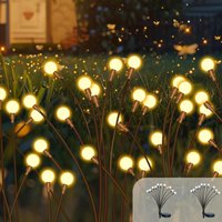 Solar-Gartenleuchten, 2er-Pack (20 LEDs) Solar-Glühwürmchenlichter, Außenbeleuchtung, Garten-Dekolampen, IP65, wasserdicht, Glühwürmchenlicht für von RAPANDA