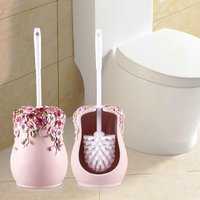 Toilettenbürstenbasis-Set im europäischen Stil, kreative Badezimmerreinigung, Toilettenbürste, rosa Typ von RAPANDA