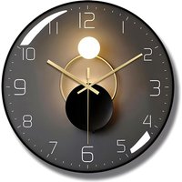 Wanduhr, 12 Zoll leise runde Klassenzimmeruhr, große 3D-Wanduhr aus gebogenem Glas, batteriebetriebene dekorative Wanduhren, für Wohnzimmer, von RAPANDA