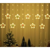 Weihnachtslichterkette, 3 m lange Lichterkette mit fünfzackigen Sternen und 10 süßen DIY-Weihnachtsdekorationen, blinkende Lichterkette (warmweiß) – von RAPANDA