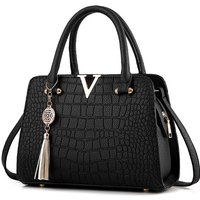 Werkzeuggürtel, Werkzeugkasten, Handtasche mit Krokoprägung, schwarz von RAPANDA