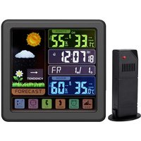 Wetterstation Funkwetterstation mit Außensensor 6,1 Zoll Farbdisplay, Digitalthermometer für Innen und Außen, Luftfeuchtigkeits-Hydrometer, von RAPANDA
