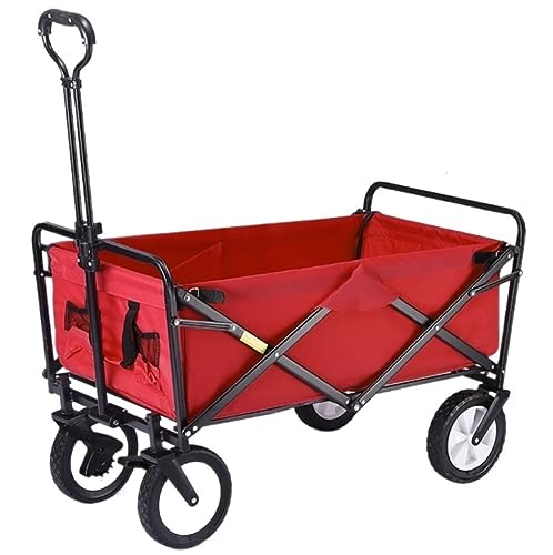 Camping Trolley Wagen Klappwagen Tragbar mit 4 Rädern Stahlbremsen Trolley Faltbar Zugwagen Handtransportwagen Transport Outdoor von RAPGACBQ