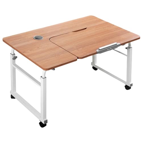 RAPGACBQ Mobiler Rolltisch – vielseitiger Mehrzweckwagen mit Rollen für Zuhause, Büro oder Küche – leicht zu bewegen, verstellbare Höhe und stilvolles Design (Teakfarbe/rechts 100 cm) von RAPGACBQ