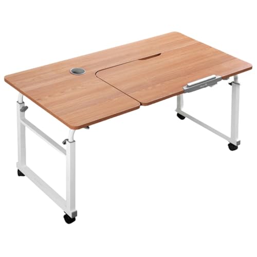 RAPGACBQ Mobiler Rolltisch – vielseitiger Mehrzweckwagen mit Rollen für Zuhause, Büro oder Küche – leicht zu bewegen, verstellbare Höhe und stilvolles Design (Teakfarbe/rechts 120 cm) von RAPGACBQ