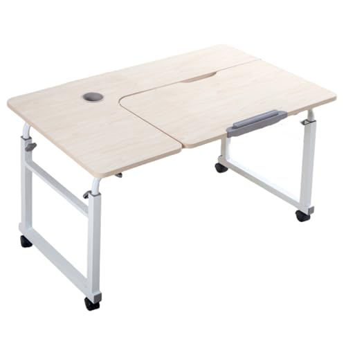 RAPGACBQ Mobiler Rolltisch – vielseitiger Mehrzweckwagen mit Rollen für Zuhause, Büro oder Küche – leicht zu bewegen, verstellbare Höhe und stilvolles Design (Whitemaple/rechts, 100 cm) von RAPGACBQ