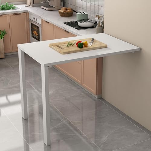 RAPGACBQ Montierter Klapptisch für Esszimmer und Küche – platzsparendes Möbelstück für das Wohnzimmer, kompaktes Design, perfekt für kleine Räume, stilvoll (Weiß 80 x 80 cm) von RAPGACBQ