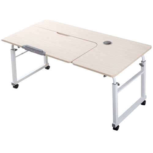 RAPGACBQ Rolltisch mit Rollen, tragbarer Beistelltisch, höhenverstellbar, multifunktional, ideal für Zuhause, Büro und Krankenpflege (Whitemaple/links 120 cm) von RAPGACBQ
