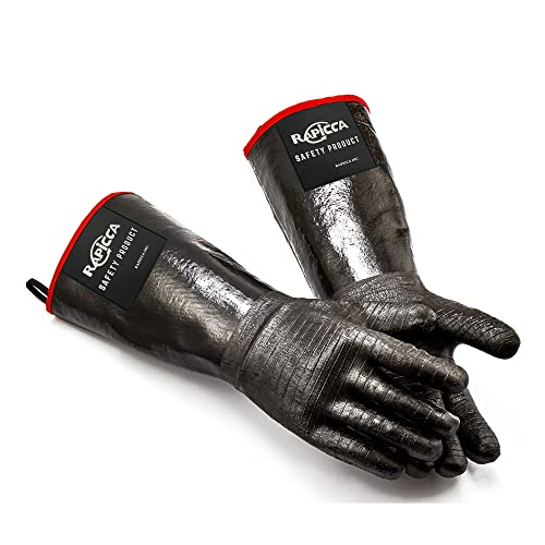 RAPICCA Grillhandschuhe Hitzebeständig für Grill/Smoker/Kochen/Grube/Barbecue,Texturierter Handflächengriff,Fettiges Essen auf Ihrer Fritteuse Ofen ohne Rutschen,Wasserdicht,Ölbeständig 35.6cm XL von RAPICCA