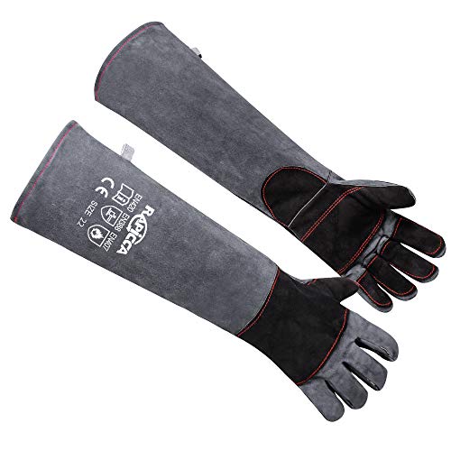 RAPICCA Handschuhe für den Umgang Mit Tieren Bissfeste verstärkte Lederpolsterung Hund, Katze, Kratzer, Falke, Greifer, Reptilien, Schlangen 55.9cm von RAPICCA