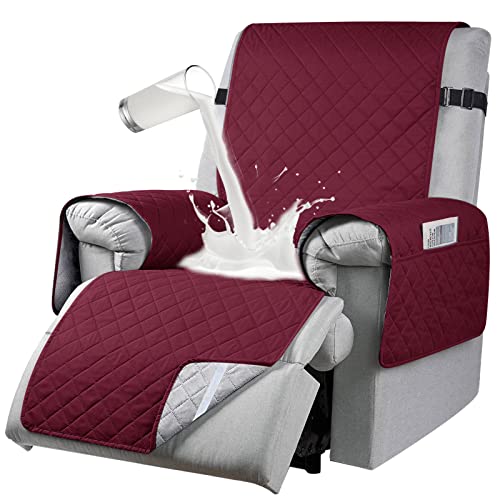 RAPRAP Sesselbezug für Relax neigbar, 100% wasserdicht, Bezug für Relax-Sessel, 1-Sitzer mit 6 Taschen, 25 Zoll, Rot, 1 Sitz von RAPRAP