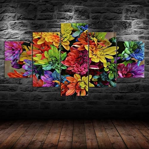 3D Wandaufkleber Kunst Malerei Bunte abstrakte Blumen,xxl bilder leinwanddrucke 5 panels,5 stück leinwand bilder 150x80cm 3D Wandaufkleber Kunst Malerei Bunte abstrakte Blumen,xxl bilder leinwanddrucke 5 panels,5 stück leinwand bilder 150x80cm von RAPSANI