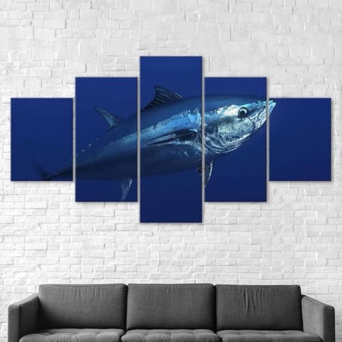 3D Wandaufkleber Kunst Malerei Großer Blauflossenthunfisch im Atlantik,xxl bilder leinwanddrucke 5 panels,5 stück leinwand bilder 150x80cm 3D Wandaufkleber Kunst Malerei Großer Blauflossenthunfisch im Atlantik,xxl bilder leinwanddrucke 5 panels,5 stück leinwand bilder 150x80cm von RAPSANI