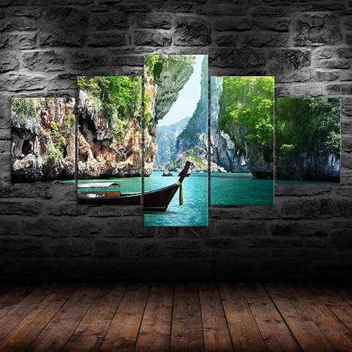 3D Wandaufkleber Kunst Malerei Schlucht Meer Thailand Natur Landschaft,xxl bilder leinwanddrucke 5 panels,5 stück leinwand bilder 150x80cm 3D Wandaufkleber Kunst Malerei Schlucht Meer Thailand Natur Landschaft,xxl bilder leinwanddrucke 5 panels,5 stück leinwand bilder 150x80cm von RAPSANI