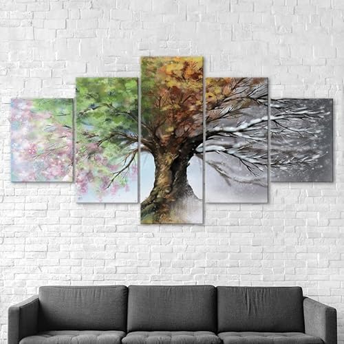 3D Wandaufkleber Kunst Malerei Vier-Jahreszeiten-Baum,xxl bilder leinwanddrucke 5 panels,5 stück leinwand bilder 150x80cm 3D Wandaufkleber Kunst Malerei Vier-Jahreszeiten-Baum,xxl bilder leinwanddrucke 5 panels,5 stück leinwand bilder 150x80cm von RAPSANI