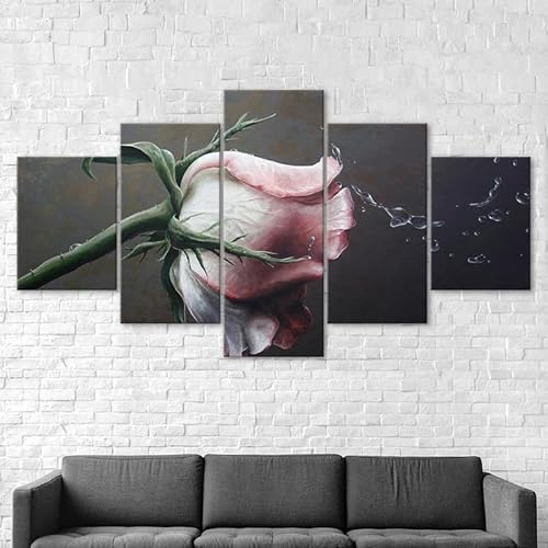 3D Wandaufkleber Kunst Malerei Weiße rote Rose Blume,xxl bilder leinwanddrucke 5 panels,5 stück leinwand bilder 150x80cm 3D Wandaufkleber Kunst Malerei Weiße rote Rose Blume,xxl bilder leinwanddrucke 5 panels,5 stück leinwand bilder 150x80cm von RAPSANI