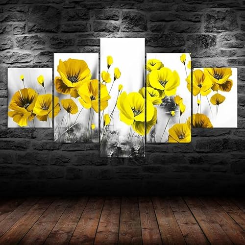 5 teilige leinwandbilder Abstrakte gelbe Blumen Kunstdrucke 5 Teilig Vlies Leinwandbild,Wandkunst 5 stück Leinwand Bilder,Wohnzimmer Schlafzimmer Wand Dekoration,mit rahmen xxl bilder 200x100cm 5 teilige leinwandbilder Abstrakte gelbe Blumen Kunstdrucke 5 Teilig Vlies Leinwandbild,Wandkunst 5 stück Leinwand Bilder,Wohnzimmer Schlafzimmer Wand Dekoration,mit rahmen xxl bilder 200x100cm von RAPSANI