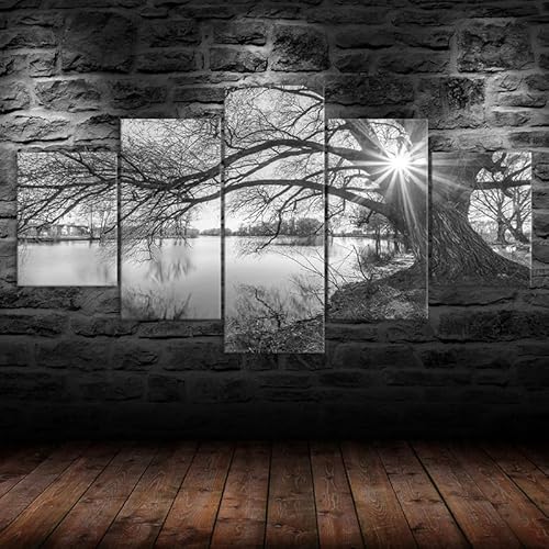 5 teiliges bild Schwarz und weiß einsamer Baum See Sonnenstrahlen Landschaft leinwandbilder leinwanddrucke,bild leinwand xxl 5 teilig,wandbilder schlafzimmer Dekoration,bilder,poster,kunstdrucke 5 teiliges bild Schwarz und weiß einsamer Baum See Sonnenstrahlen Landschaft leinwandbilder leinwanddrucke,bild leinwand xxl 5 teilig,wandbilder schlafzimmer Dekoration,bilder,poster,kunstdrucke von RAPSANI