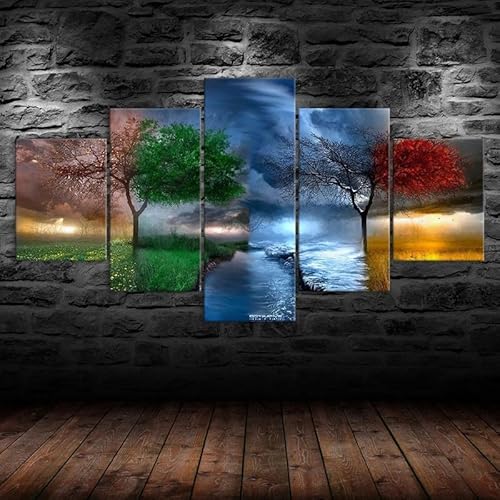 5 teiliges wandbild Baum Vier Jahreszeiten Wetter Bunte Natur 5 stück leinwand wandkunst,leinwand wanddeko wohnzimmer,leinwanddruck 5 teilig bilder wohnzimmer modern groß,mit rahmen,xxl 150x80cm 5 teiliges wandbild Baum Vier Jahreszeiten Wetter Bunte Natur 5 stück leinwand wandkunst,leinwand wanddeko wohnzimmer,leinwanddruck 5 teilig bilder wohnzimmer modern groß,mit rahmen,xxl 150x80cm von RAPSANI