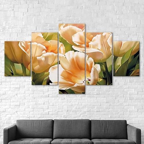 5 teiliges wandbild Champagner Tulpen Blumen 5 stück leinwand wandkunst,5 teilig leinwand wanddeko wohnzimmer,leinwanddruck 5 teilig bilder wohnzimmer modern groß,mit rahmen,xxl 150x80cm 5 teiliges wandbild Champagner Tulpen Blumen 5 stück leinwand wandkunst,5 teilig leinwand wanddeko wohnzimmer,leinwanddruck 5 teilig bilder wohnzimmer modern groß,mit rahmen,xxl 150x80cm von RAPSANI