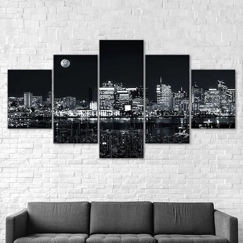 5 teiliges wandbild Dunkle Nachtansicht der Skyline von Los Angeles 5 stück leinwand wandkunst,leinwand wanddeko wohnzimmer,leinwanddruck 5 teilig bilder wohnzimmer modern groß mit rahmen,xxl 100x55cm 5 teiliges wandbild Dunkle Nachtansicht der Skyline von Los Angeles 5 stück leinwand wandkunst,leinwand wanddeko wohnzimmer,leinwanddruck 5 teilig bilder wohnzimmer modern groß mit rahmen,xxl 100x55cm von RAPSANI