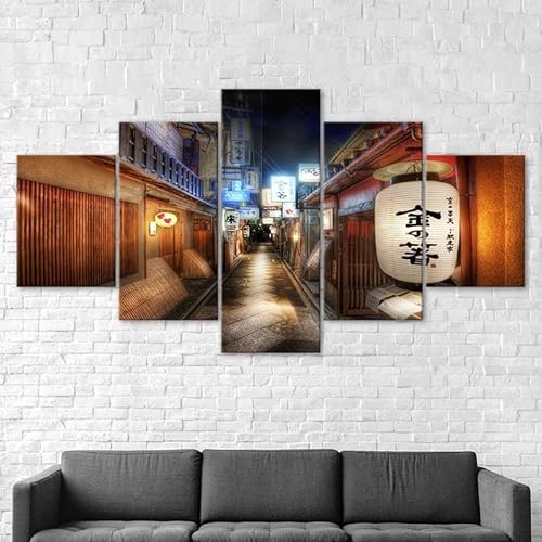 5 teiliges wandbild Japanische Straßennachtszene 5 stück leinwand wandkunst,5 teilig leinwand wanddeko wohnzimmer,leinwanddruck 5 teilig bilder wohnzimmer modern groß mit rahmen,xxl 100x55cm 5 teiliges wandbild Japanische Straßennachtszene 5 stück leinwand wandkunst,5 teilig leinwand wanddeko wohnzimmer,leinwanddruck 5 teilig bilder wohnzimmer modern groß mit rahmen,xxl 100x55cm von RAPSANI
