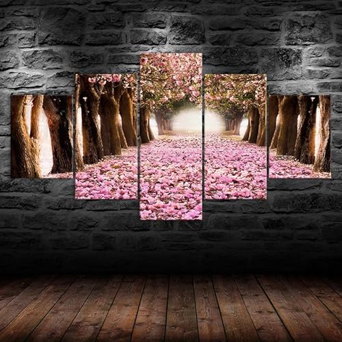 5 teiliges wandbild Kirschblütenbaumpfad 5 stück leinwand wandkunst,5 teilig leinwand wanddeko wohnzimmer,leinwanddruck 5 teilig bilder wohnzimmer modern groß mit rahmen,xxl 100x55cm 5 teiliges wandbild Kirschblütenbaumpfad 5 stück leinwand wandkunst,5 teilig leinwand wanddeko wohnzimmer,leinwanddruck 5 teilig bilder wohnzimmer modern groß mit rahmen,xxl 100x55cm von RAPSANI