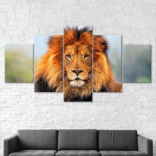 5 teiliges wandbild Löwe, Blendung, Afrikanisches Wildtier 5 stück leinwand wandkunst,leinwand wanddeko wohnzimmer,leinwanddruck 5 teilig bilder wohnzimmer modern groß mit rahmen,xxl 100x55cm 5 teiliges wandbild Löwe, Blendung, Afrikanisches Wildtier 5 stück leinwand wandkunst,leinwand wanddeko wohnzimmer,leinwanddruck 5 teilig bilder wohnzimmer modern groß mit rahmen,xxl 100x55cm von RAPSANI