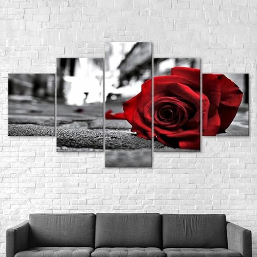 5 teiliges wandbild Romantische rote Rosenblüte 5 stück leinwand wandkunst,5 teilig leinwand wanddeko wohnzimmer,leinwanddruck 5 teilig bilder wohnzimmer modern groß,mit rahmen,xxl 150x80cm 5 teiliges wandbild Romantische rote Rosenblüte 5 stück leinwand wandkunst,5 teilig leinwand wanddeko wohnzimmer,leinwanddruck 5 teilig bilder wohnzimmer modern groß,mit rahmen,xxl 150x80cm von RAPSANI