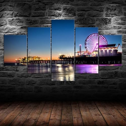5 teiliges wandbild Santa Monica Pier Nacht Riesenrad Los Angeles 5 stück leinwand wandkunst,leinwand wanddeko wohnzimmer,leinwanddruck 5 teilig bilder wohnzimmer modern groß,mit rahmen,xxl 150x80cm 5 teiliges wandbild Santa Monica Pier Nacht Riesenrad Los Angeles 5 stück leinwand wandkunst,leinwand wanddeko wohnzimmer,leinwanddruck 5 teilig bilder wohnzimmer modern groß,mit rahmen,xxl 150x80cm von RAPSANI