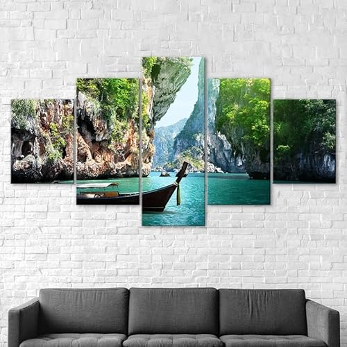 5 teiliges wandbild Schlucht Meer Thailand Natur Landschaft 5 stück leinwand wandkunst,leinwand wanddeko wohnzimmer,leinwanddruck 5 teilig bilder wohnzimmer modern groß,mit rahmen,xxl 150x80cm 5 teiliges wandbild Schlucht Meer Thailand Natur Landschaft 5 stück leinwand wandkunst,leinwand wanddeko wohnzimmer,leinwanddruck 5 teilig bilder wohnzimmer modern groß,mit rahmen,xxl 150x80cm von RAPSANI