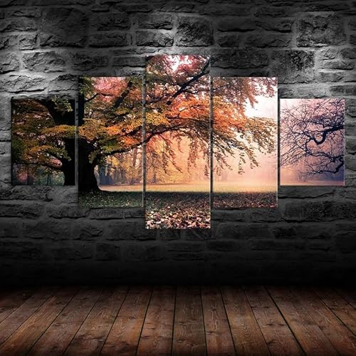 Kunstdrucke 5 Teilig Bilder Leinwand,leinwandbilder wohnzimmer dekoration Wanddekoration Herbstwald Baum Majestätische Landschaft,Bild Bilder auf Leinwand 5 teilig Poster,wandbild xxl 100x55cm Kunstdrucke 5 Teilig Bilder Leinwand,leinwandbilder wohnzimmer dekoration Wanddekoration Herbstwald Baum Majestätische Landschaft,Bild Bilder auf Leinwand 5 teilig Poster,wandbild xxl 100x55cm von RAPSANI