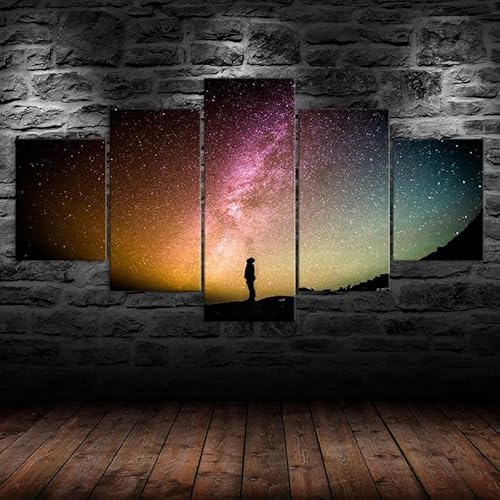 Kunstdrucke 5 Teilig Bilder Leinwand,leinwandbilder wohnzimmer dekoration Wanddekoration Mann Universum Flammender Stern Nebel Weltraum Kosmos,Bilder auf Leinwand 5 teilig Poster,wandbild xxl 100x55cm Kunstdrucke 5 Teilig Bilder Leinwand,leinwandbilder wohnzimmer dekoration Wanddekoration Mann Universum Flammender Stern Nebel Weltraum Kosmos,Bilder auf Leinwand 5 teilig Poster,wandbild xxl 100x55cm von RAPSANI