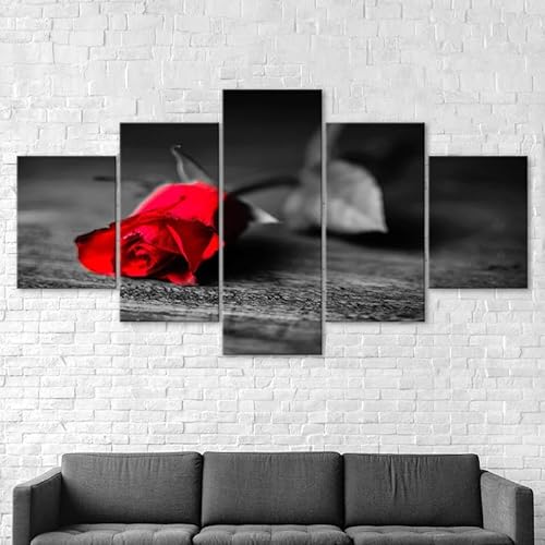 RAPSANI Mit Rahmen Leinwandbild 5 TLG Kunstdruck,Rote Rosenblumenszene Bilder auf Leinwand 5 TLG Vlies Wandbild,Leinwand Gemälde xxl,Tapete,Puzzle,leinwanddrucke,5 Stücke Bilder 125x60cm RAPSANI Mit Rahmen Leinwandbild 5 TLG Kunstdruck,Rote Rosenblumenszene Bilder auf Leinwand 5 TLG Vlies Wandbild,Leinwand Gemälde xxl,Tapete,Puzzle,leinwanddrucke,5 Stücke Bilder 125x60cm von RAPSANI
