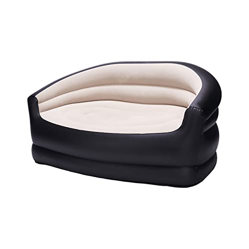 Aufblasbares Beflocktes Luftsofa Loveseat für Drinnen und Draußen Camping Liegestuhl Picknick Reise Doppelsofa von RAPTAVIS